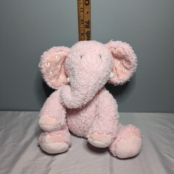 Hallmark Rosebud Elephant Plush Pink Sherpa Polka Dot Ears Very Soft Stuffed Toy - Picture 10 of 16